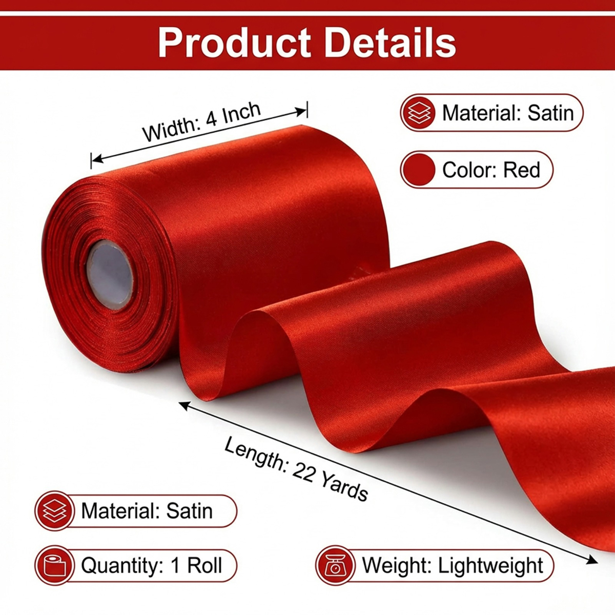 Red Satin Ribbon Product Details